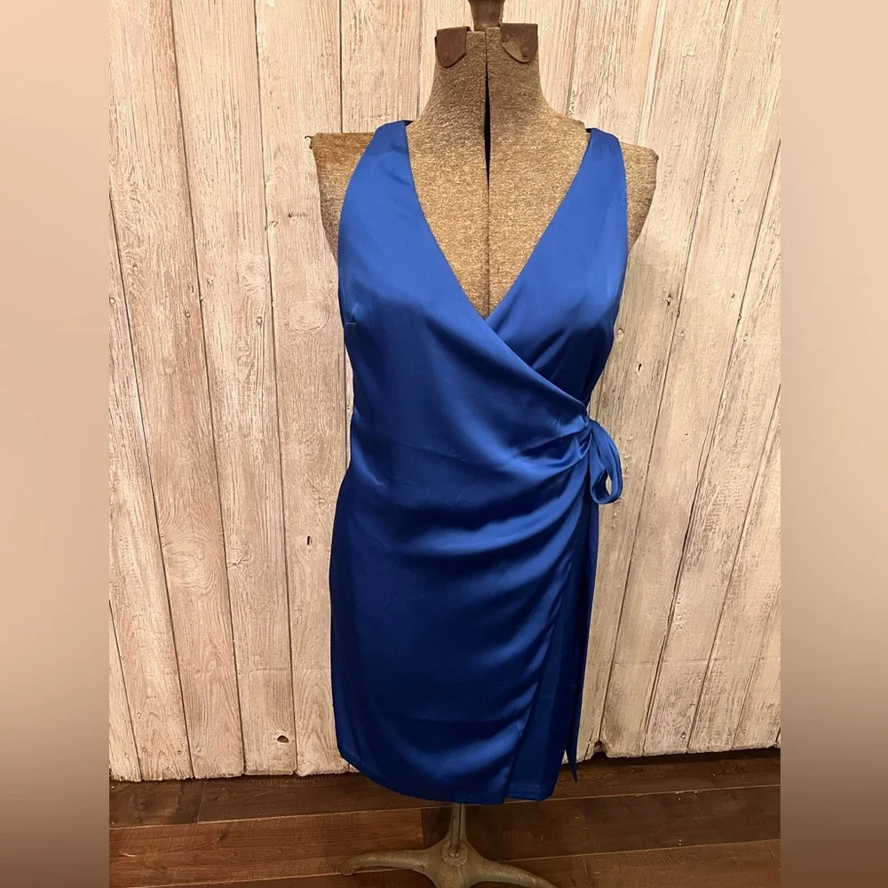 Gap Elegant Blue Wrap Dress - Picture 1 of 8